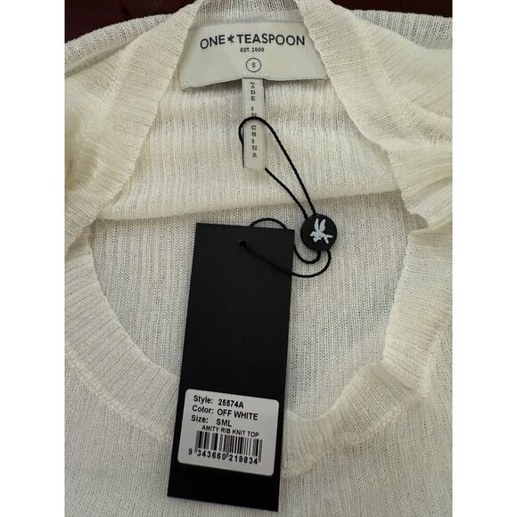 One Teaspoon Off White Amity Rib Knit Layering‎ Top S - Picture 12 of 15